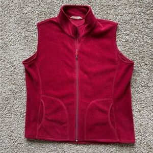 Woolrich Red Fleece Zip-Up Vest